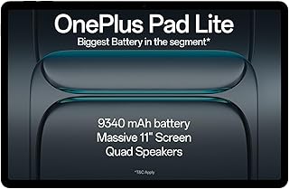 OnePlus Pad Lite with Biggest Battery in Segment 9340 mAh, Massive 11" (27.94 cm) Display with 500 nits Brightness & 11 Hours of Video Playback, 6GB RAM 128GB Storage, Wi-Fi Connectivity, Aero Blue