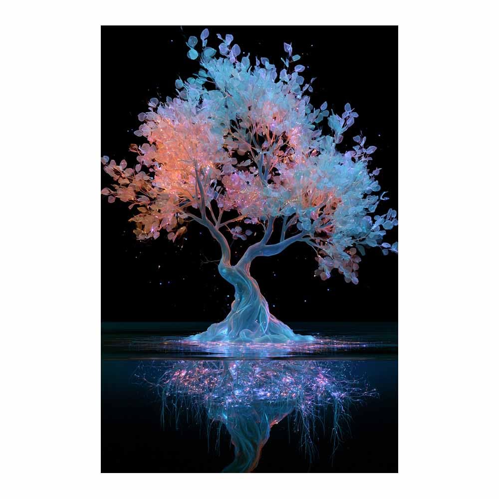 XENIOU Tree Wall Art Boho golden tree canvas wall art, prints for walls, for living room bathroom Bedroom Home Decoration.(Multicolor)-70x100cm Unframed