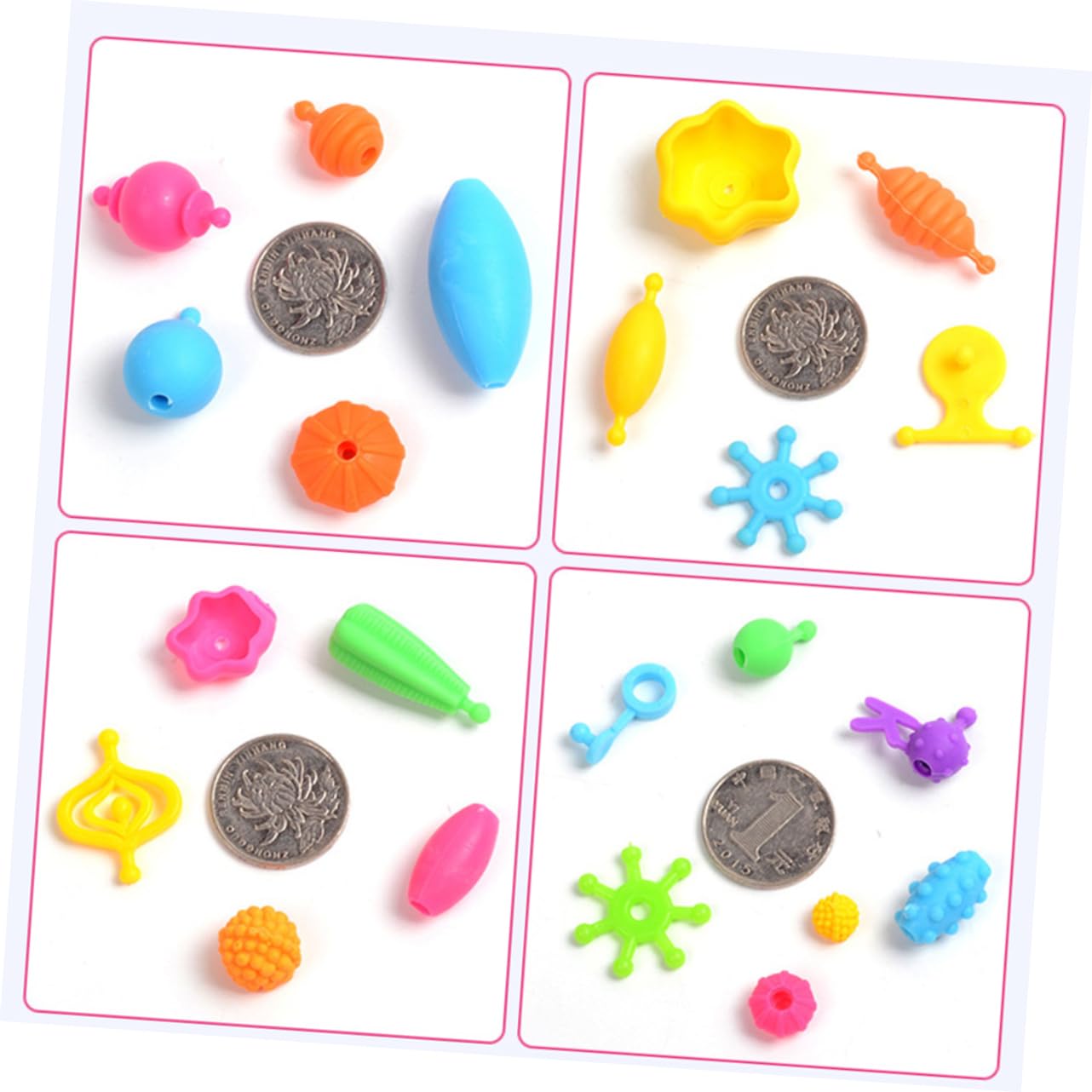 Vaguelly Kit De Cuentas De Plástico Diy Para Niñas, Juego De Manualidades 550 Piezas, Caja De Almacenamiento Azul, Pulseras Infantiles Para Creatividad y Coordinación Mano-ojo