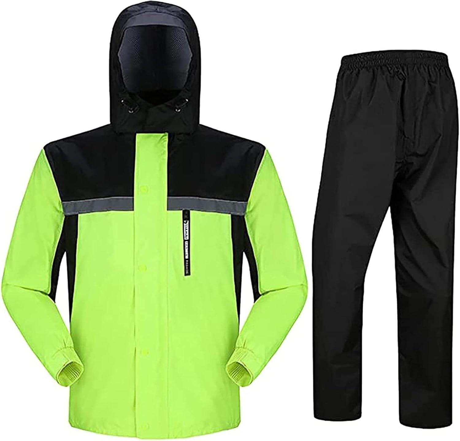 VUIKLCty Men's And Women's Rain Suit Set, Lightweight Two-piece Rain Suit Windproof Hooded Raincoat(4XL)