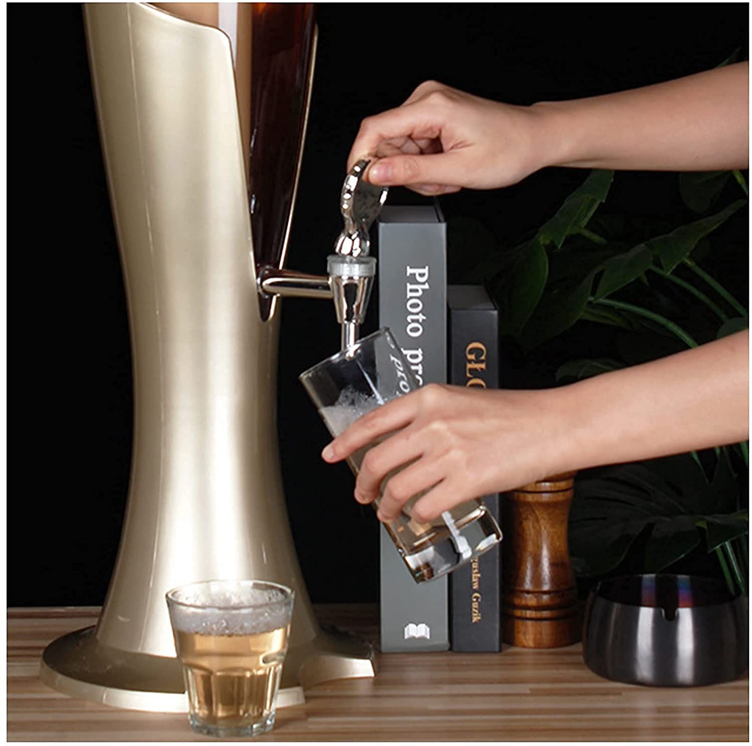 MU Bierturm, Bierfass-Spender für Zuhause, Party, Trinken, Wein, Wasser, Saft, Getränke, flüssige Barware, Bierzapfhahn, B, 5 l