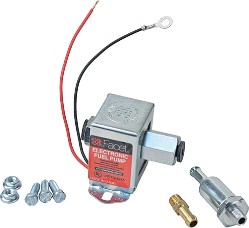 DB Electrical Facet-Purolator Facet FPF-FEP12SV - Kit de bomba de combustible de estado sólido 12V, 4-7Psi, elevación en seco mínima de 12 pulgadas,