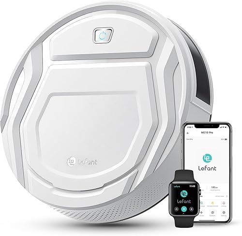 Lefant M210 Robot Aspirador, 2200Pa, 120min, Suelos Duros, Modo Silencioso, Limpieza Zig-Zag, Sensor Anticolisión 6D, WiFi/Alexa/App, Carga Automática, para Pelo de Mascotas