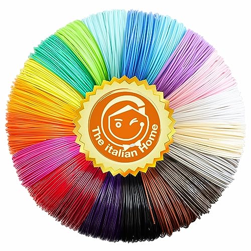 The Italian HomeÂ® Fil Stylo 3D - 20 Couleurs fil pla 1.75 (3 Fluorescente), 20 Recharges pour Stylo 3D (5 MÃ¨tres Chacune/100 MÃ¨tres au Total) - MatÃ©riau et Recharge Stylo 3D (100M 20 Couleurs)