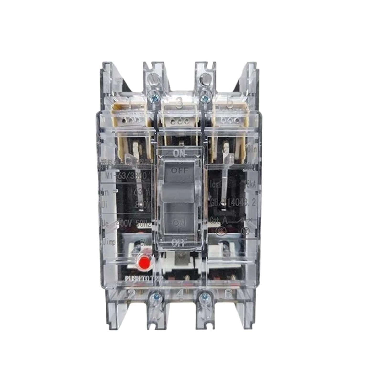 Interrupteur d'air MCCB 3P protégeant contre surcharge et court-circuit