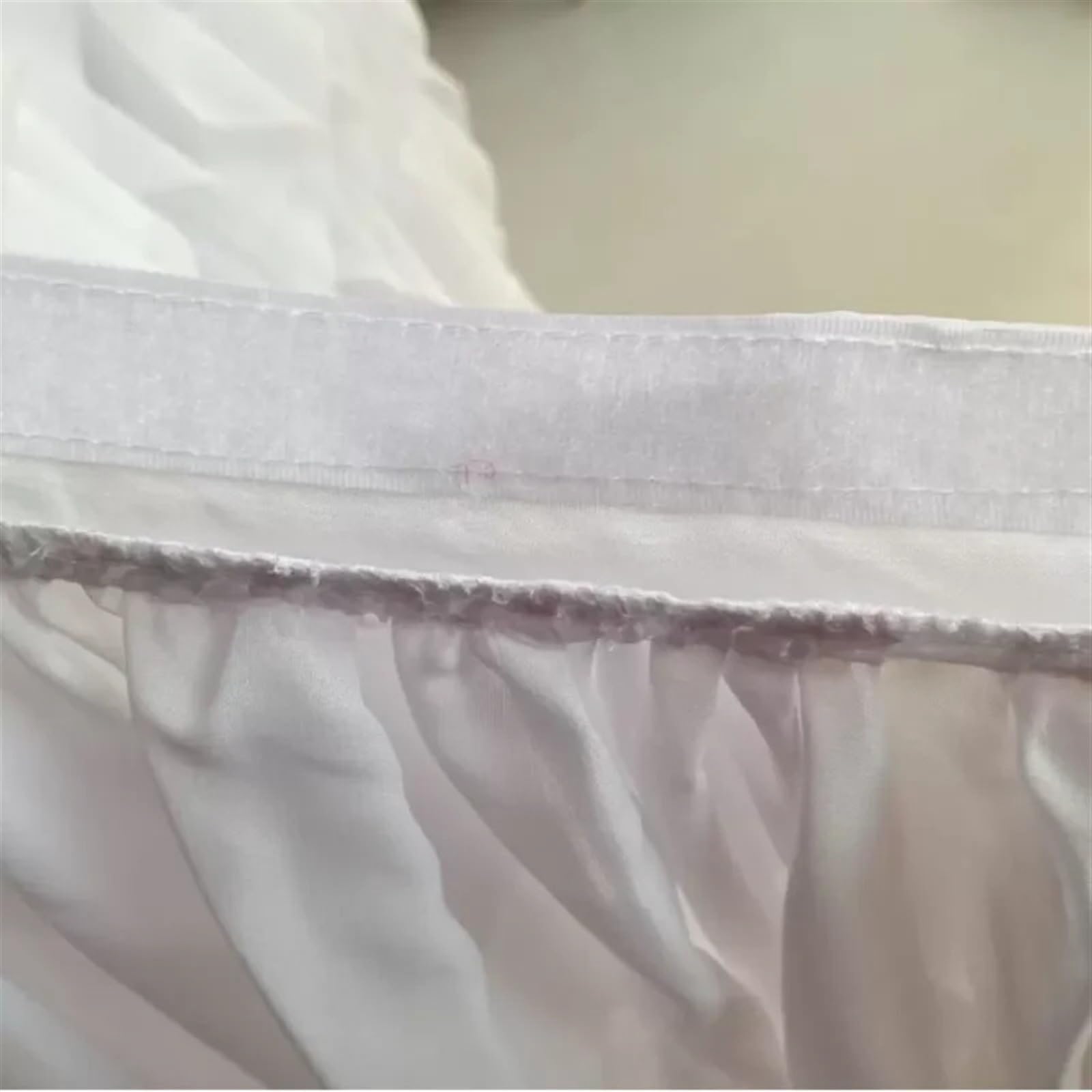 Faldón de Mesa Falda de mesa fruncida blanca