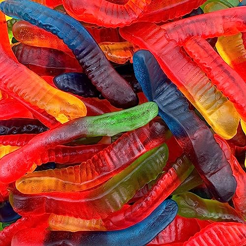 Gummy Worms Candy | 2 Pound Bag | Chewy Halloween Candy Made with Real Fruit Juice | Assorted Fruit Flavors | Bulk Gummies for Party Favors and Goody Bags