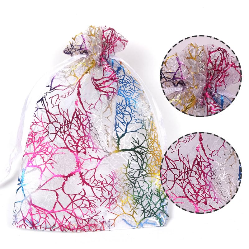 100 Pièces Sacs En Organza 7 * 9CM, Pochettes Avec Cordon De Serrage Pour Fête, Festival, Mariage, Noël, Baby Shower, Cadeaux, Bijoux