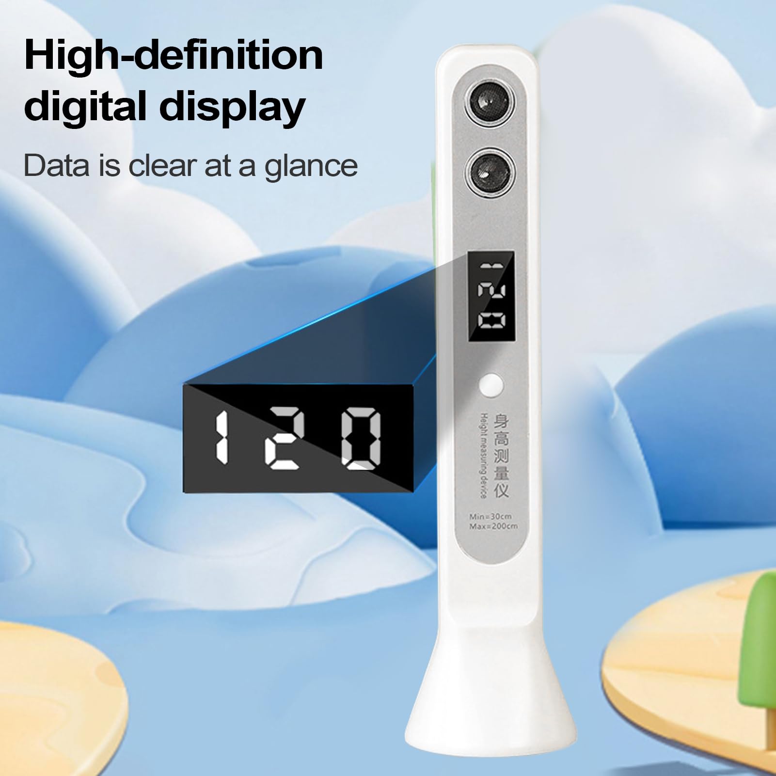 Medición De Altura - Medidor Multiusos para Niños - Medidor Digital Inteligente Portátil Ultrasónico para Seguimiento De Crecimiento En Hogar Y Viajes con Monitoreo Rápido
