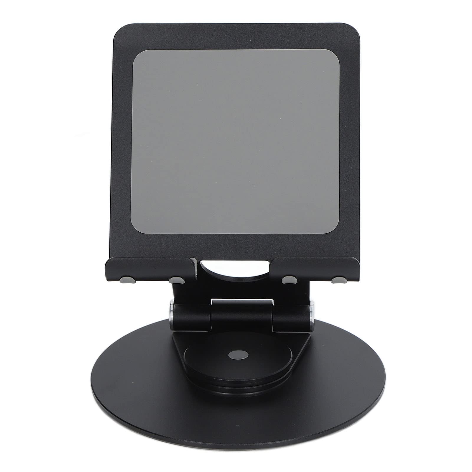 Lybunair Foldable Phone Stand, 360 Degree Rotation Adjustable Height Aluminum Desk Stand with Stable Base for Laptops Under 17.3 inches (Black)