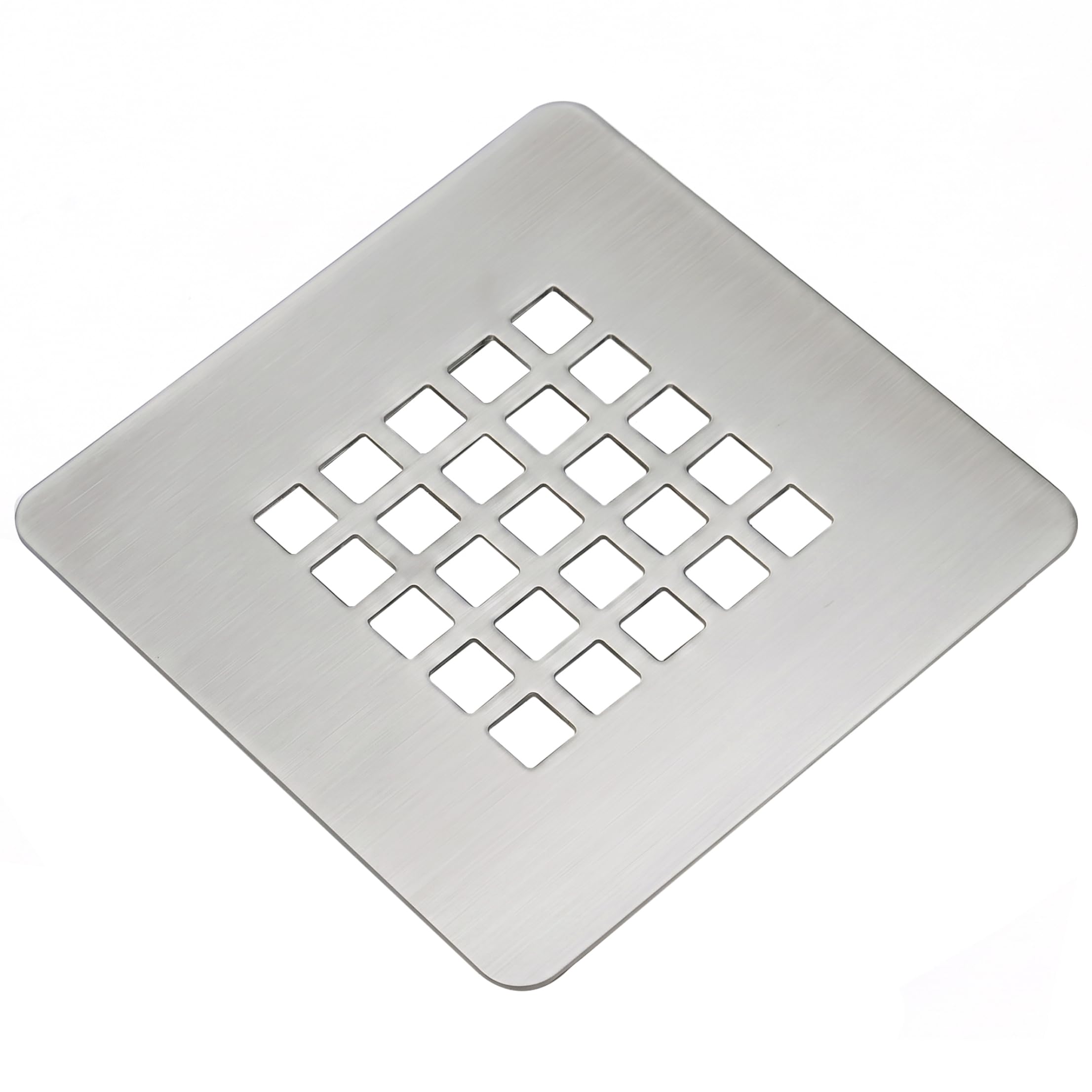 Goutdori Square Shower Drain Cover 5x5in Stainless Steel Floor Drain Cover Sturdy 1.8mm Thick Mesh Plate Silver