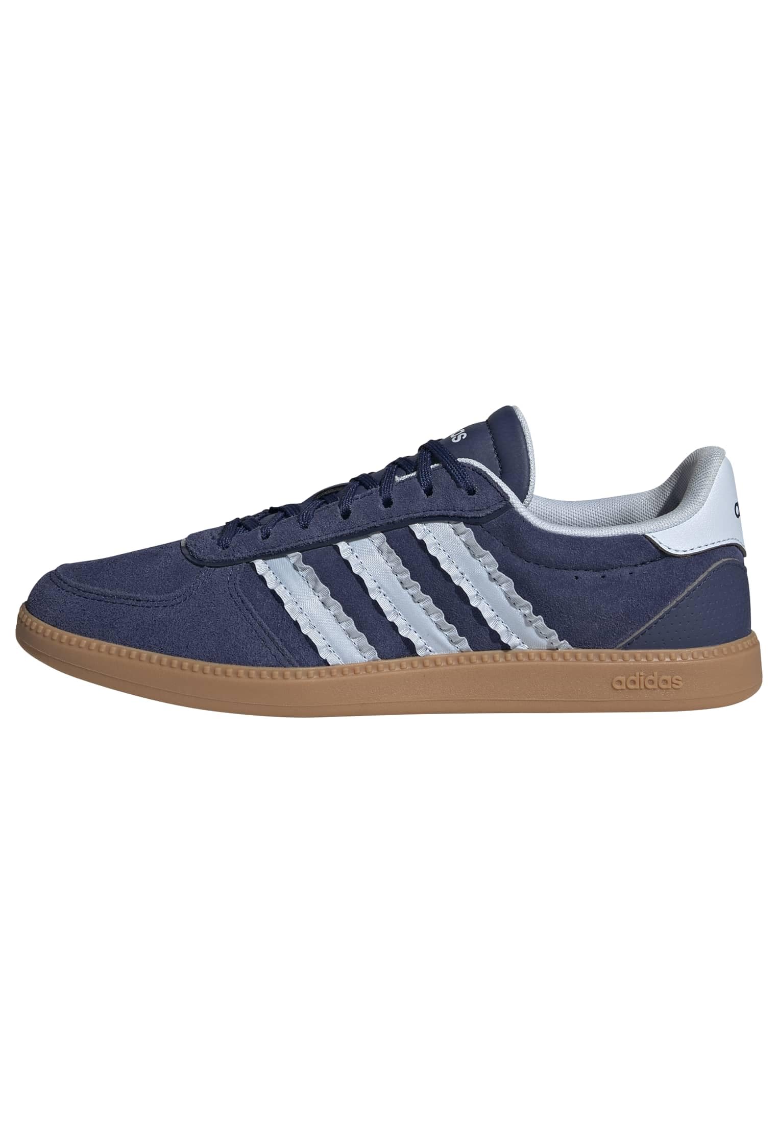 adidas Women's BREAKNET Sleek Shoes, Dark Blue/Crystal Sky/GUM10, 3.5 UK