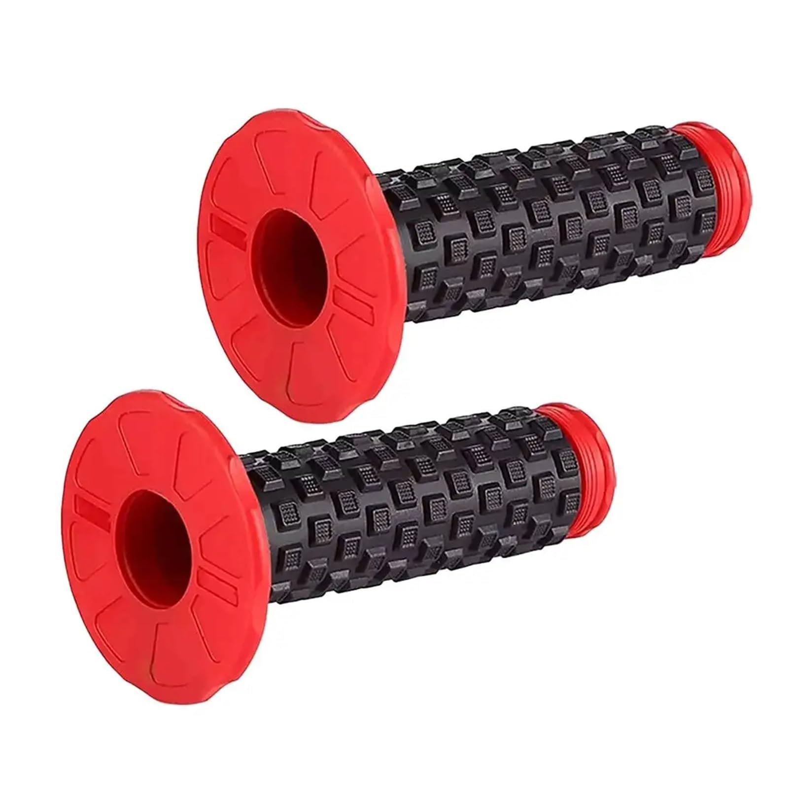 Poignées guidon noires et rouges au design sportif et texture haute densité