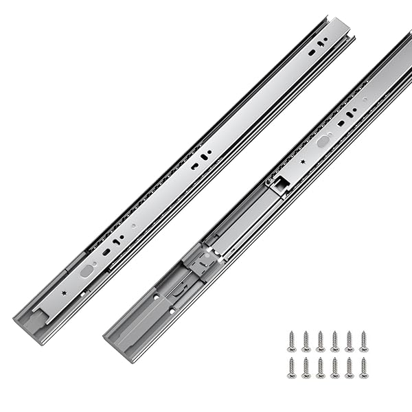 LONTAN Soft Close Drawer Slides 22 Inch Side Mount Heavy Duty Cabinet Drawer Glides 10 Pairs - Ball Bearing Full Extension Kitchen Cabinet Rails 100 LB Capacity