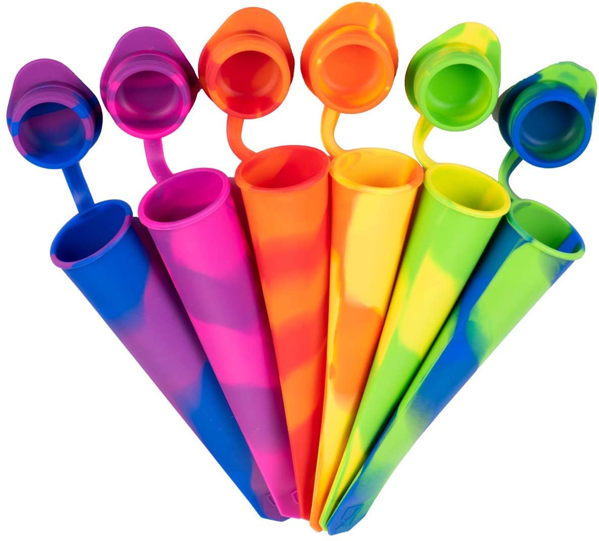 Ineibo 6 Pack Popsicle Moulds - Silicone Ice Pop Molds, Ice Lolly Moulds Flexible & Durable - Reusable Party Pack Of 6 Silicone Ice Pop Maker Mold Set