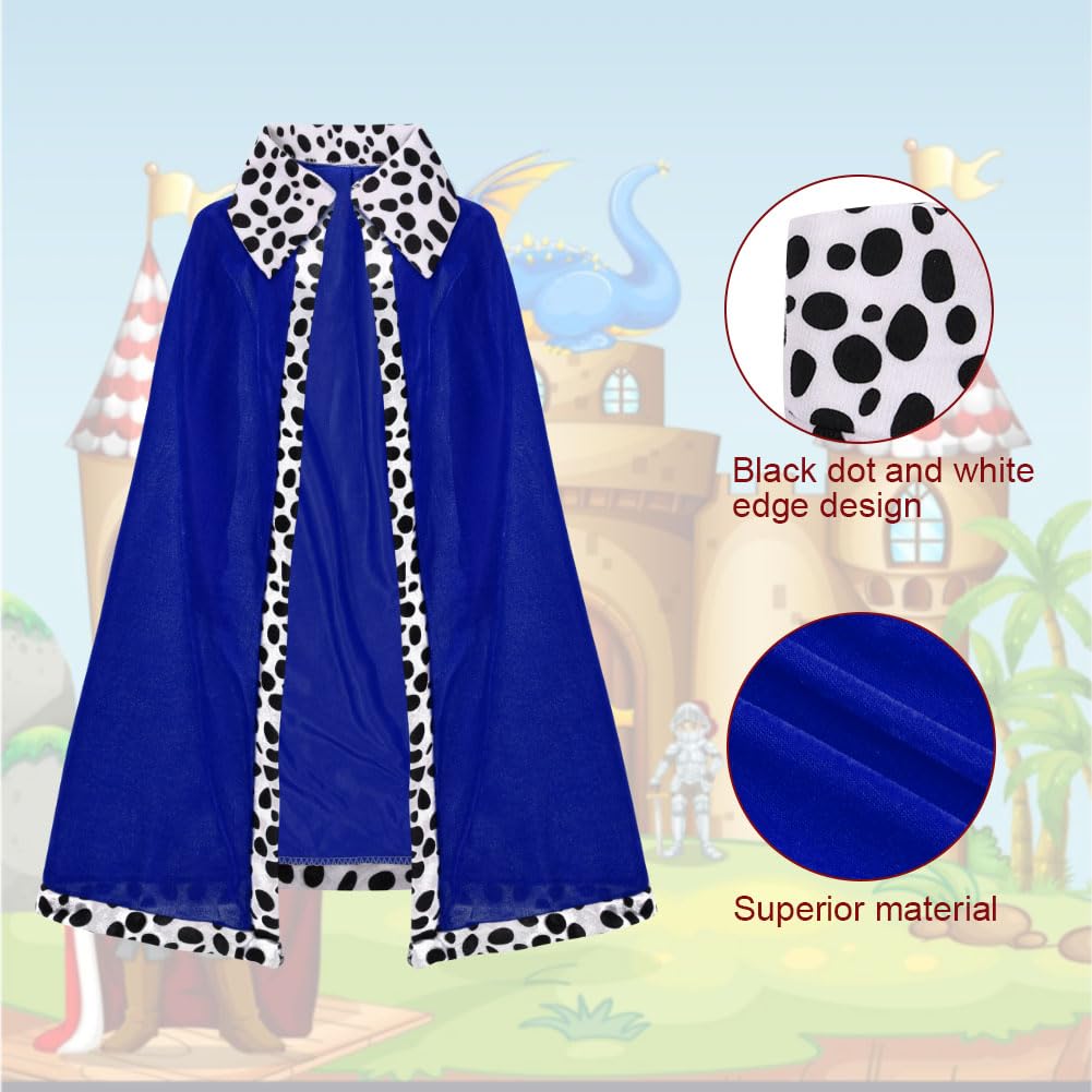 AOOWU Adult King Costume,Velvet King Cape with Adjustable Crown,Medieval Cosplay Cape Costume for Women Men Theme Party Theatre Fancy Dress Cosplay Carnival Halloween Christmas,120cm Length - Image 2