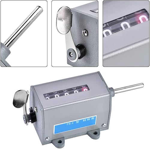 Miniatura 4 de Fdit Contador de revoluciones rotatorias, 75-I 5 dígitos pantalla mecánica reiniciable contador de revoluciones rotativas con rango de conteo 0-99999