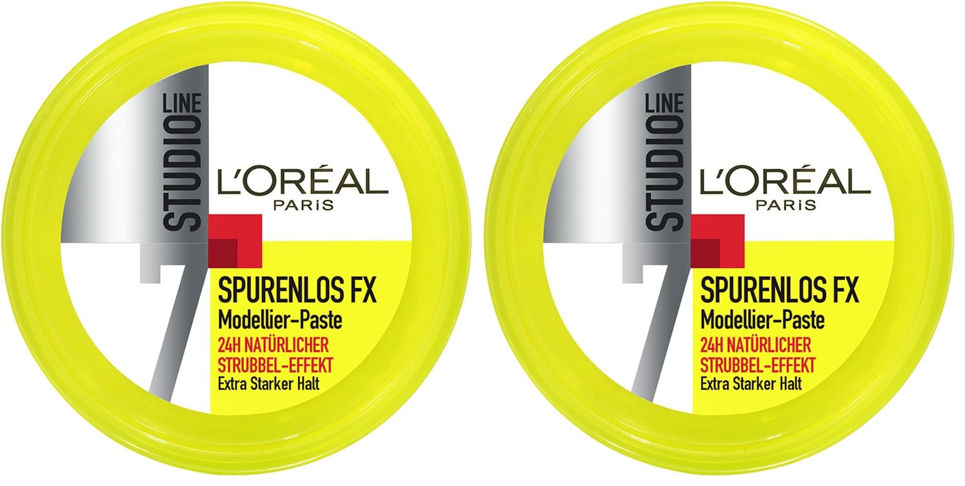 L'Oréal Paris Studio Line Haarwachs für Strubbel-Effekt, 24 h ultra-starker Halt, Kein Verkleben, Spurenlos FX Modellier-Paste, 1 x 75 ml (Packung mit 2)