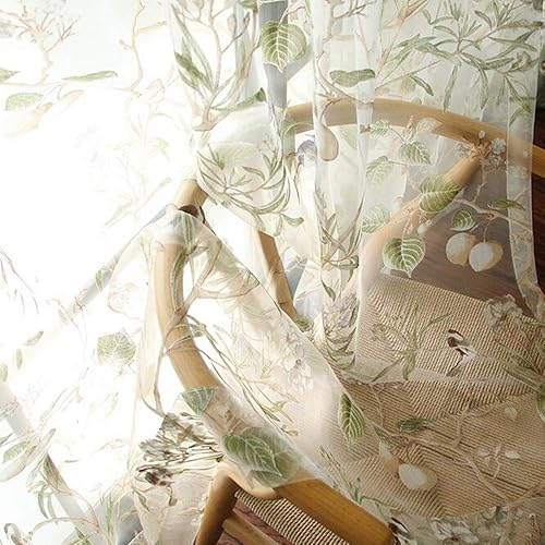 Miniatura 5 de 1 par de cortinas de granja de 72 pulgadas de largo, bloqueo de luz media, patrón de árbol azul para puerta de patio, extra anchas, cortinas de