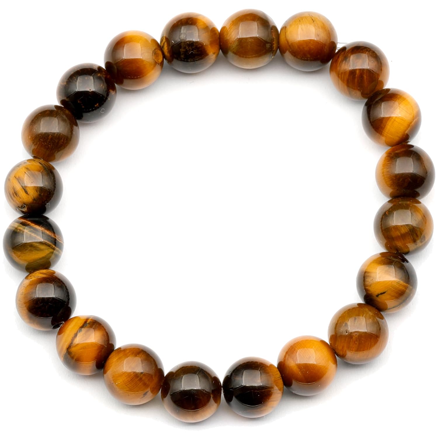 Dehnbares Armband mit natürlichen Tigerauge-Perlen, echter brauner Kristall, Löwe, Edelstein elastisch, 8 mm Perlen, Modeschmuck