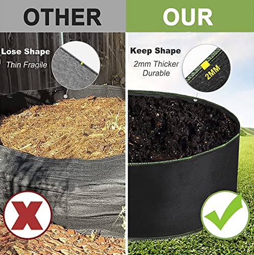 Linery 1-Pack 50 Gallon Planting Bag Black Heavy Duty Thickened Large Capacity Upgrade Hemming Process Grow Bag With Handles Non-Woven Fabric Plant Pots (【1-50 G】) #TOP7
