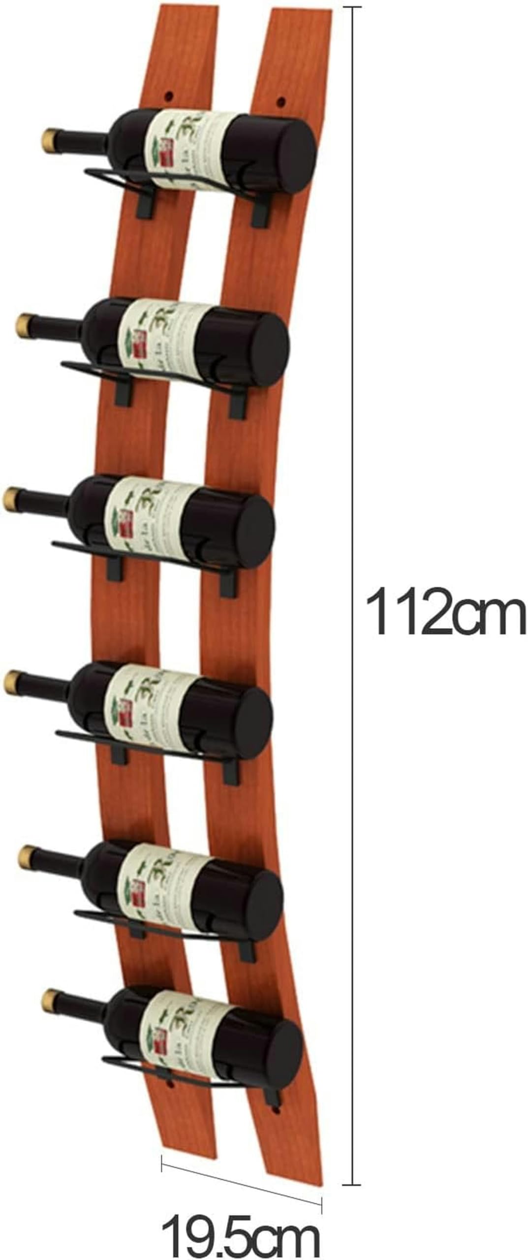 Casier à vin Mural, Support pour 6 Bouteilles, Grand Support de Rangement Vertical pour vin, Cave à vin, Cuisine, Porte-Bouteilles de vin, casiers à vin pour Bar et Maison Lucky Star