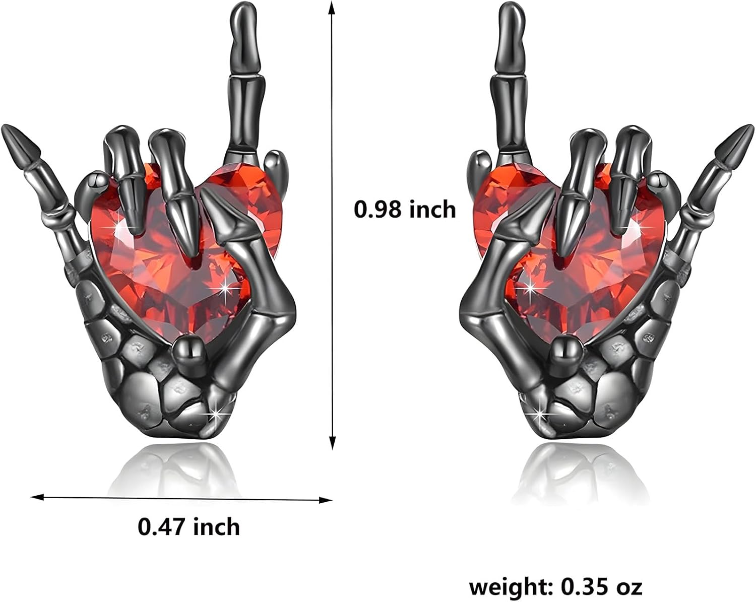 Skull Hand Stud Earrings Black Skulls Earrings Punk Gothic Skeleton Hand Earrings Jewelry for Women Men - Image 7