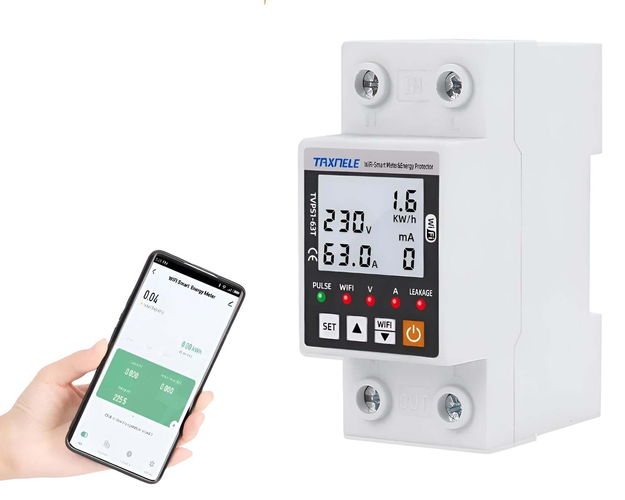 XPR3SS Taxnele Open Box 63A TUYA WiFi Bidirectional Meter Smart Earth Leakage Over Voltage Under Voltage Over Current Earth Leakage Protector Relay Switch Energy Power kWh Smart Life (B0CZHZRDMP) Amazon Price History, Amazon Price Tracker
