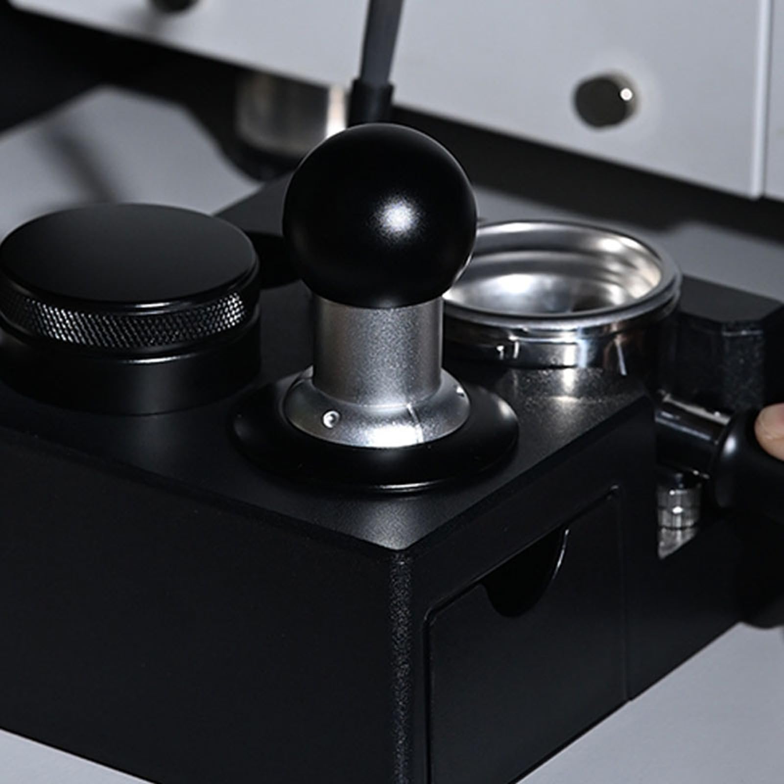 ASHATA 2.28in Pressacaffè Manico Ergonomico Antiscivolo Caffè