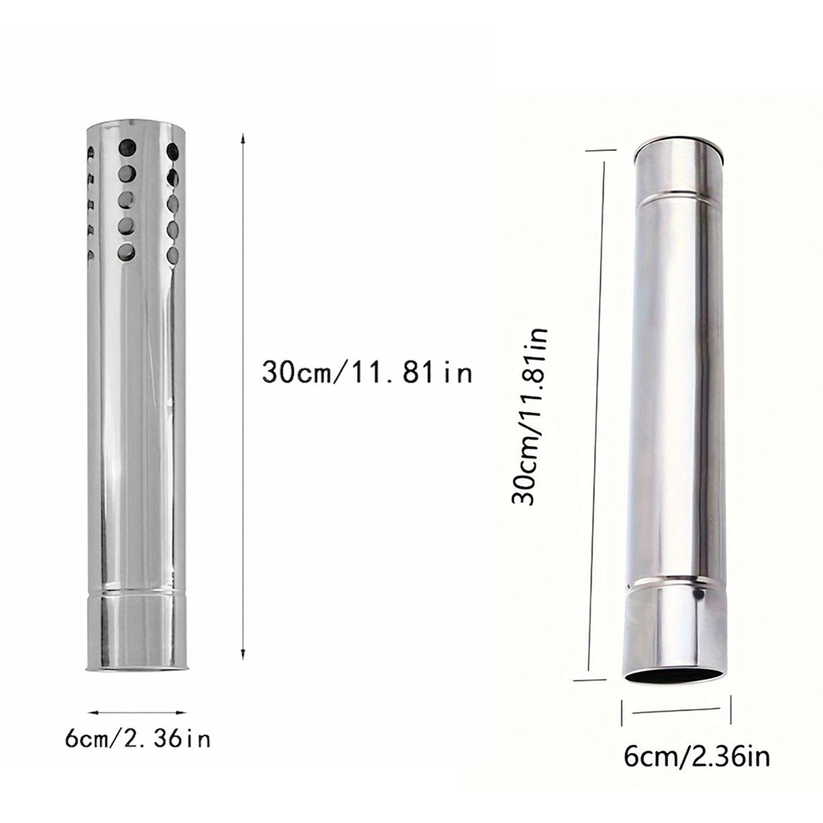 6 Tubos de Chimenea de Acero Inoxidable para Estufa de Camping, para Uso en Exteriores.