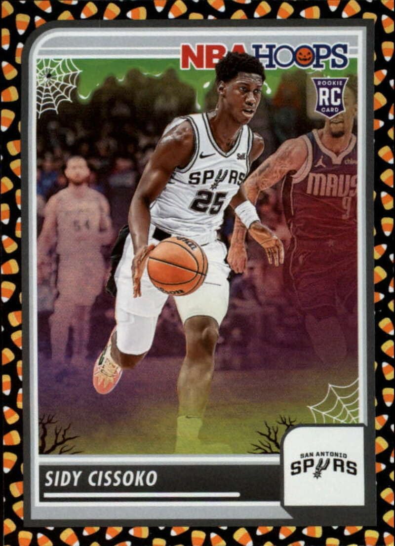 2023-24 Hoops Haunted Halloween Holo Candy Basketball #143 Sidy Cissoko San Antonio Spurs RC Rookie Official Panini NBA Trading Card in Near Mint to Mint Condition