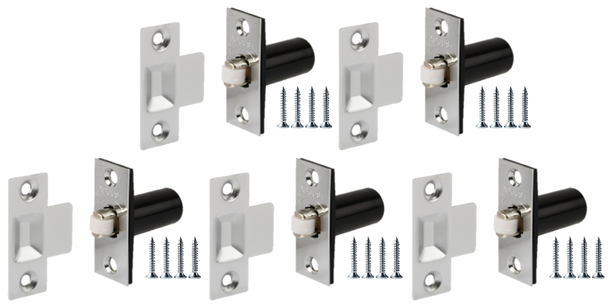 HANDLEZONE® 5 Pack Adjustable Roller Catch, Spring Loaded Ball Latch, for Internal Doors - Nickel Plated