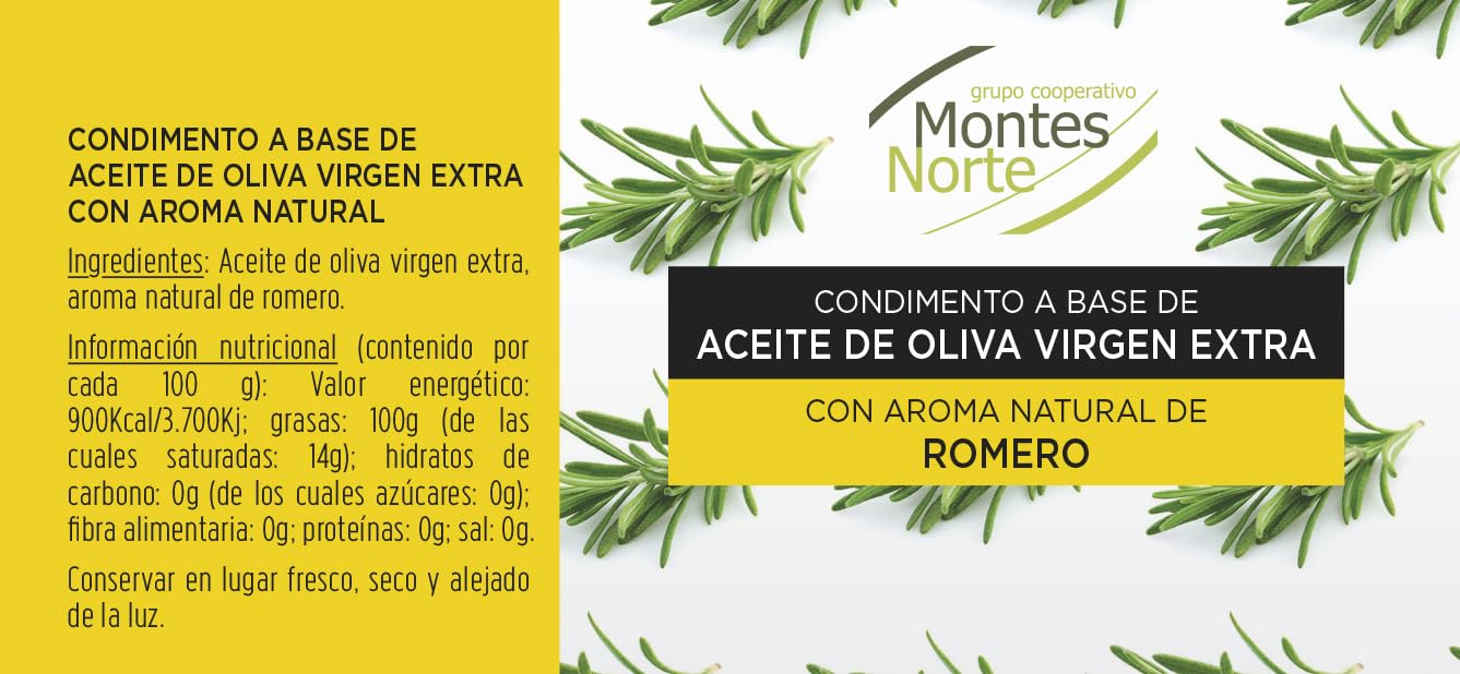 Condimentos a Base de Aceite de Oliva Virgen Extra Montes Norte, Pack de 7 Sabores x 100 ml