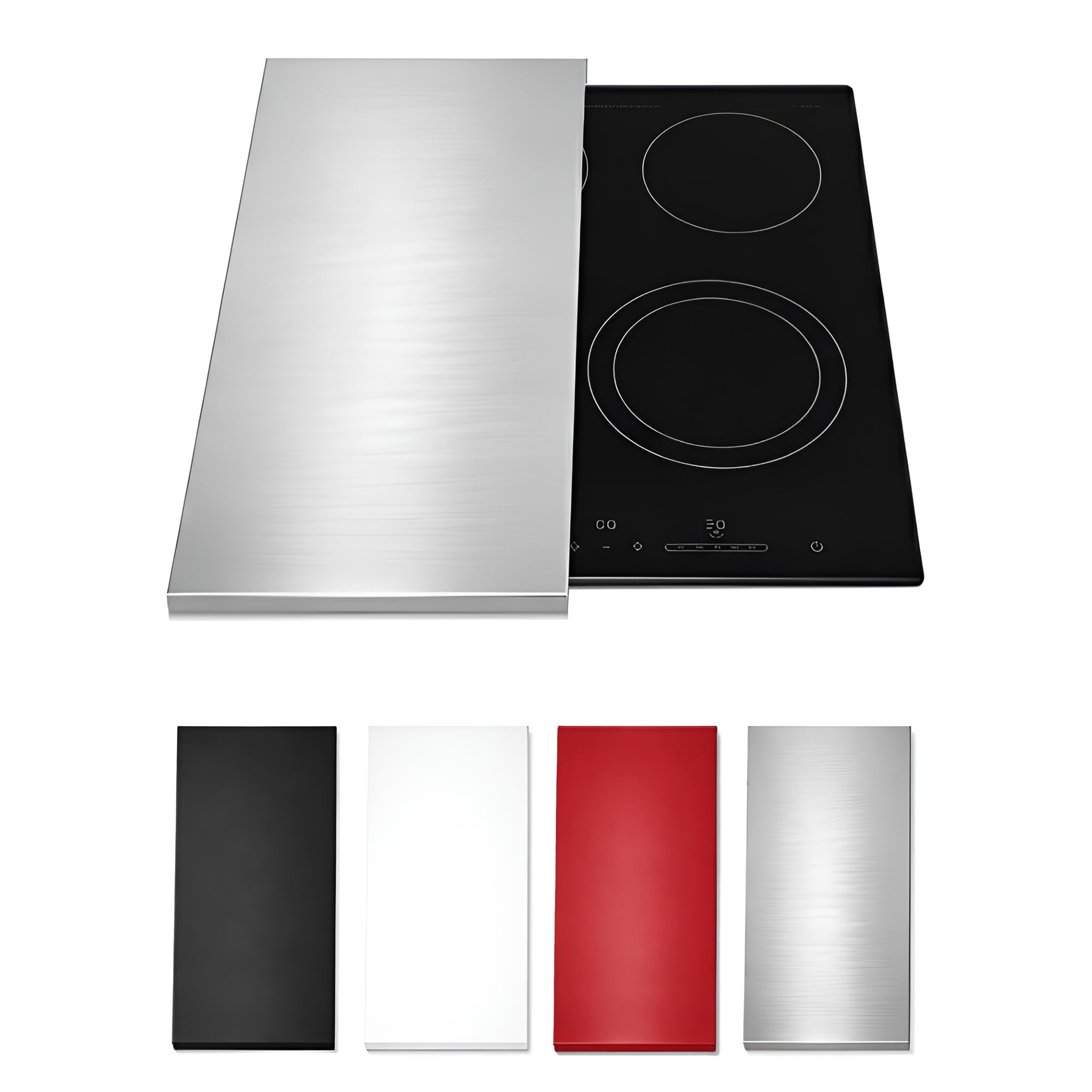 HOMELAY Ceramic Hob Protector and Hob Protector Induction (Not for Gas) – 55 x 33 x 2.5 cm–Handmade in Europe–Extremely Robust – Hob Covers for Induction Hob & Ceramic Hob Cover (1, Stainless Steel)