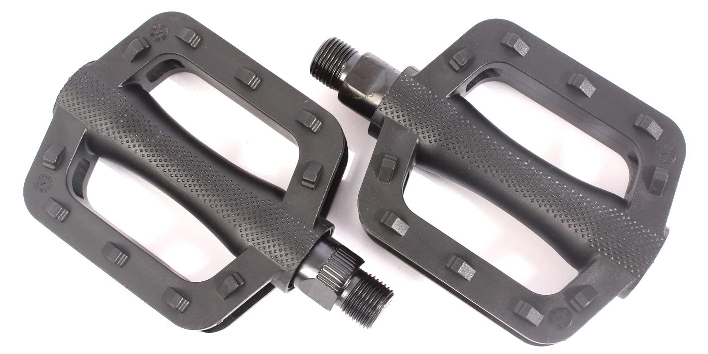 KHE BMX Kids Pédales pour enfant en PVC Noir 1/2" Axe CrMo 85 mm de large Seulement 288 g