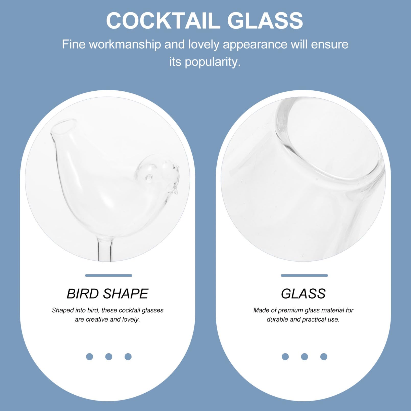 UPKOCH 1 Ensemble 4 Pièces Verre à Vin Oiseau Lunettes D'oiseau Verres De Bar Verres à Martini Oiseaux Verre Cocktail Originaux Grand Vase De Sol Banquet Mariage Un Verre Voiture De Sport