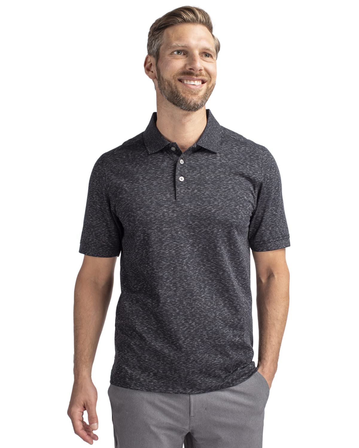 Cutter & Buck Men's Dark Black Polo Shirt, Large