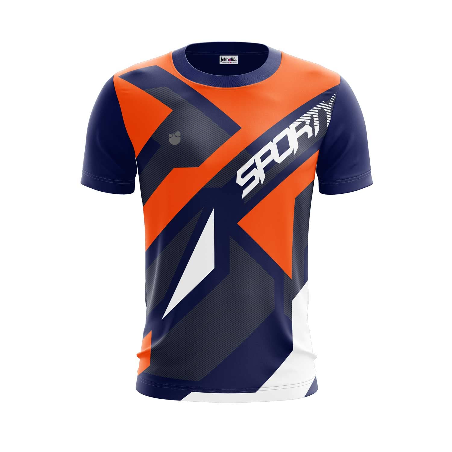 Men's Round Collar Sports Jersey Multicolored INK2000