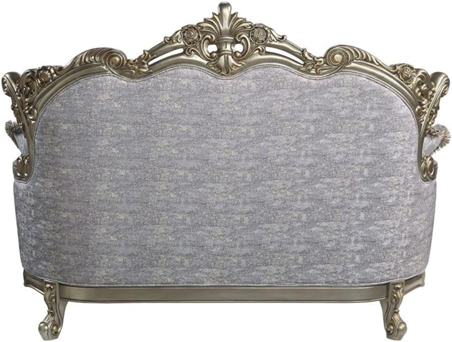 Miliani Gray Tufted Fabric Loveseat with Nailhead Trim