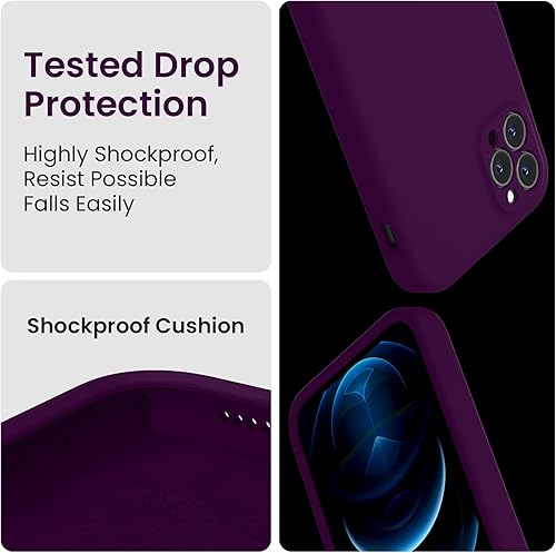 Miniatura 4 de FireNova Funda para iPhone 13 Pro, funda de silicona mejorada protección de cámara con 2 protectores de pantalla, forro interior de microfibra suave