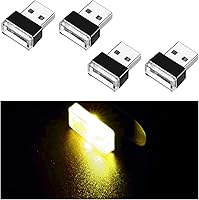 Vista 19 de Ziciner 4 PCS Lámpara de Atmósfera Interior de Coche LED USB, Mini Luz Nocturna LED Portátil, Kit de Iluminación Ambiental de Maletero con Interfaz