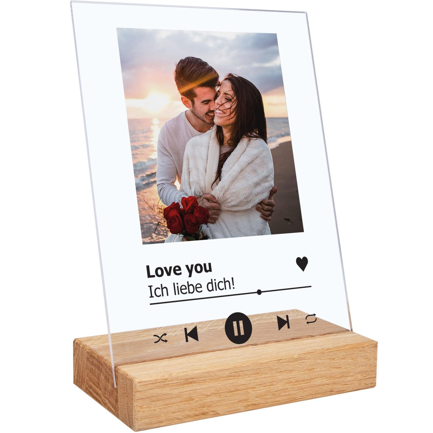 GRAVURZEILE Song Cover Glas Foto aus Acrylglas - Personalisiertes Geschenk mit Spotify Musik Cover Design