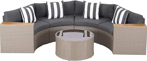 Miniatura 7 de Oakmont Juego de muebles de patio de 3 piezas, juego de conversación de mimbre para exteriores, juego de sillas de balcón de ratán negro con mesa de