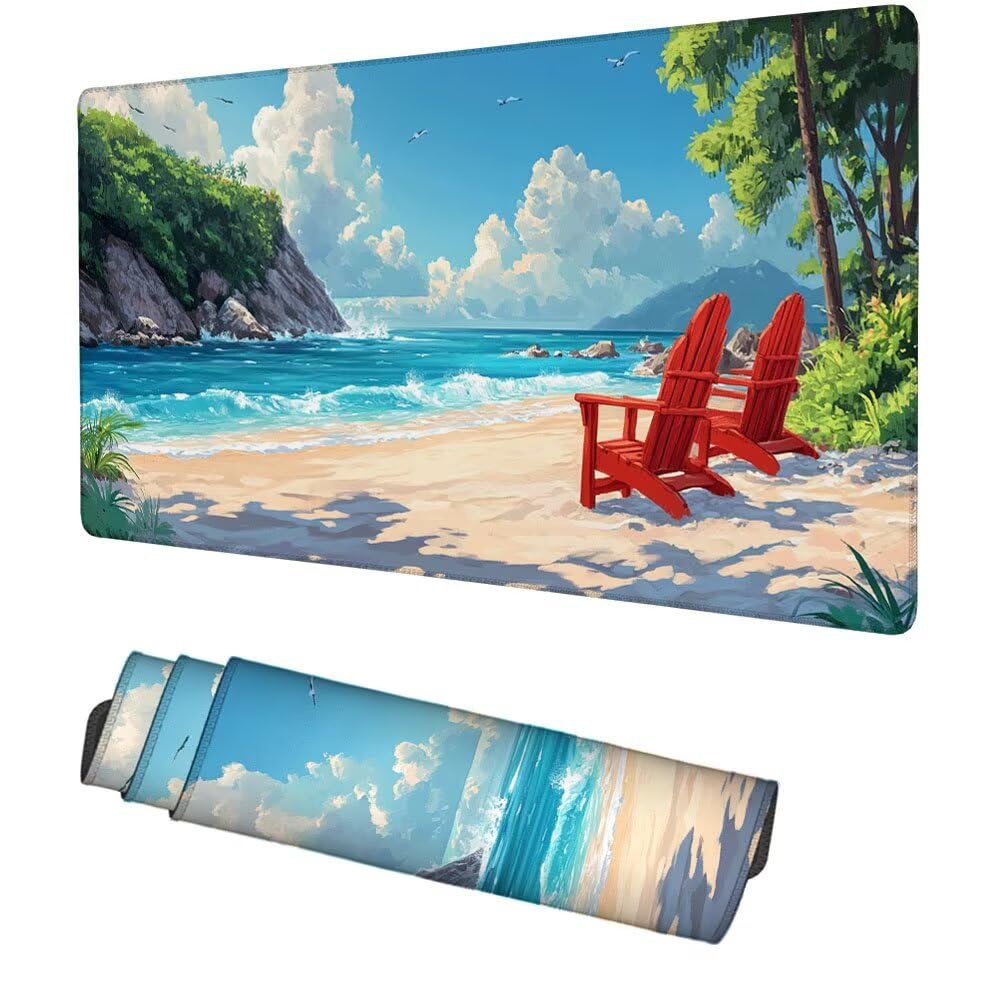 Podkładka pod mysz plażową podkładka pod mysz 1200x600x3mm niebieska mata do gier, mata biurkowa, akcesoria do gier, poprawa dokładności i szybkości, dla graczy PC, laptopa, biura, f-102
