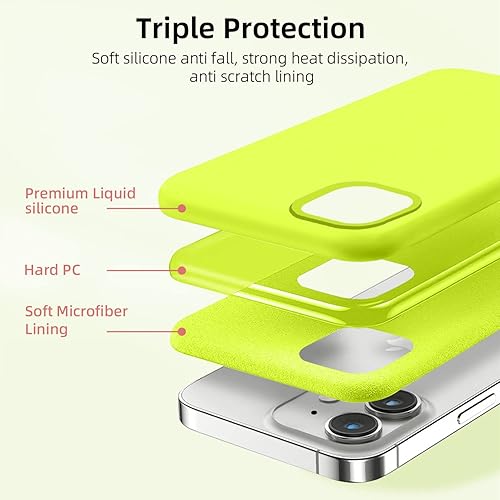 Miniatura 4 de Ownest Funda compatible con iPhone 13iPhone 14 de 6.1 pulgadas, funda protectora de silicona delgada a prueba de golpes con forro de microfibra