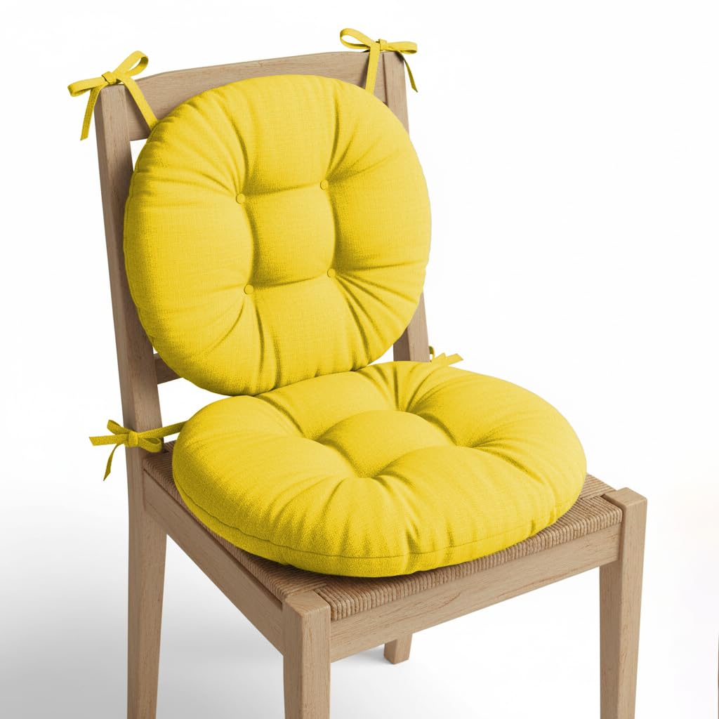 Mom's Moon Plus Cotton Comfort Round Floor Back Chair Cushions (Beige, King, 20 Inch) - Pack of 2