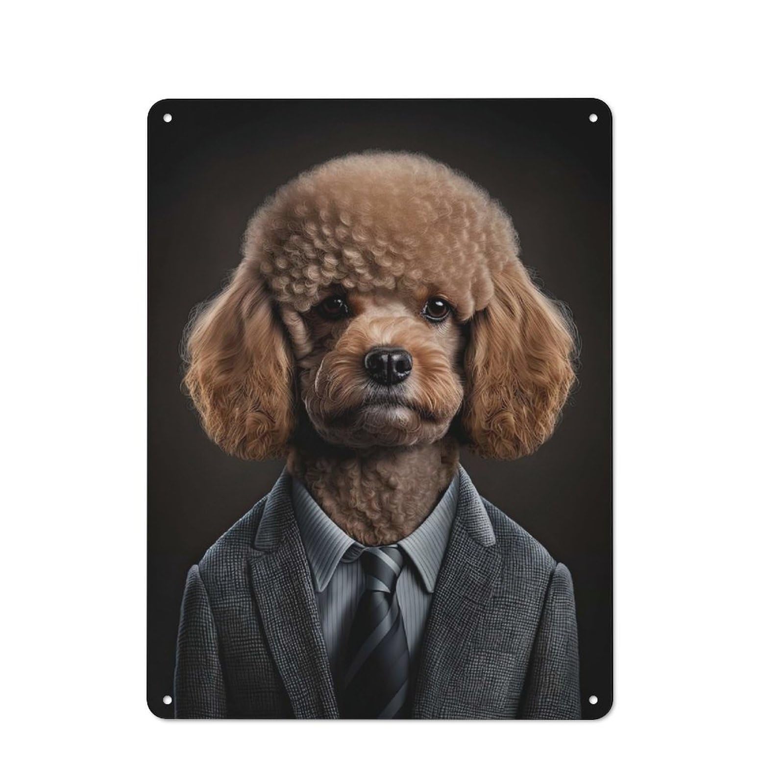 Junmoney Men's Style-13 Retro Poodle In A Suit Metal Sign 40X30cm, Classic Pub Decor For Cafe, Pub, Workshop Or Home Bar, For Casual British Interiors