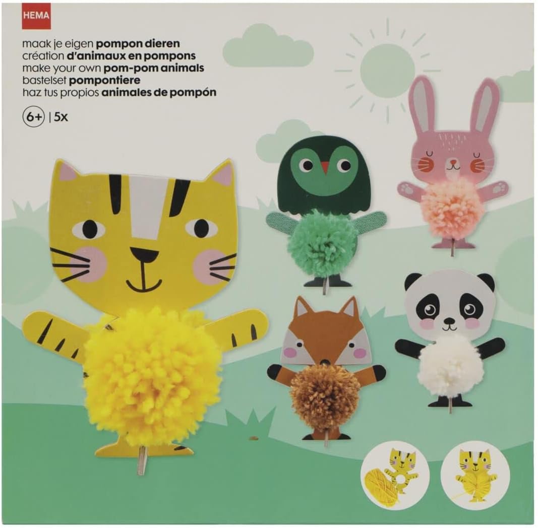 Hema making pompom animals 5-piece