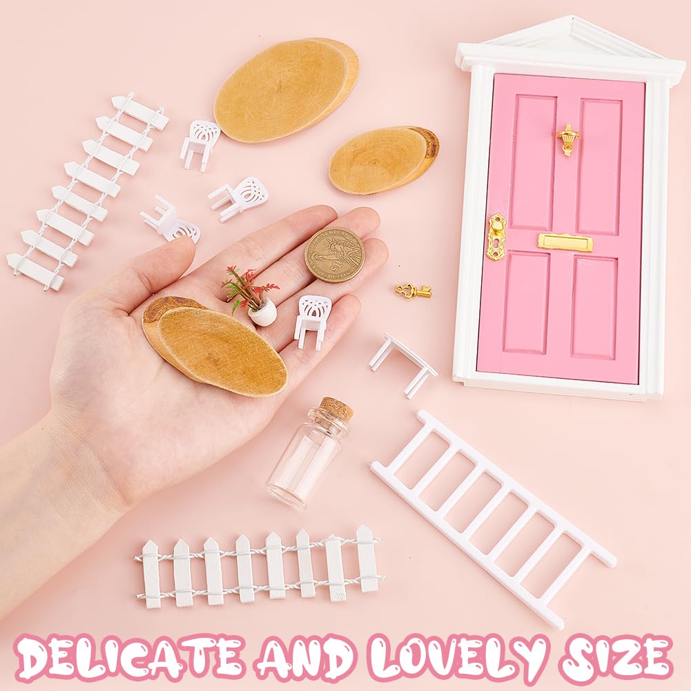 AHANDMAKER Little Tooth Fairy Door Kits with Accessories, Pretending Prop Decorations Kits - Image 3