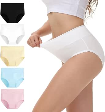 NUOZA Unterhosen Damen Unterwäsche Frauen Baumwolle 5er Pack Bauchweg Slips Hohe Taille Atmungsaktiv Taillenslip Pantys